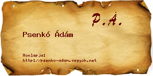 Psenkó Ádám névjegykártya